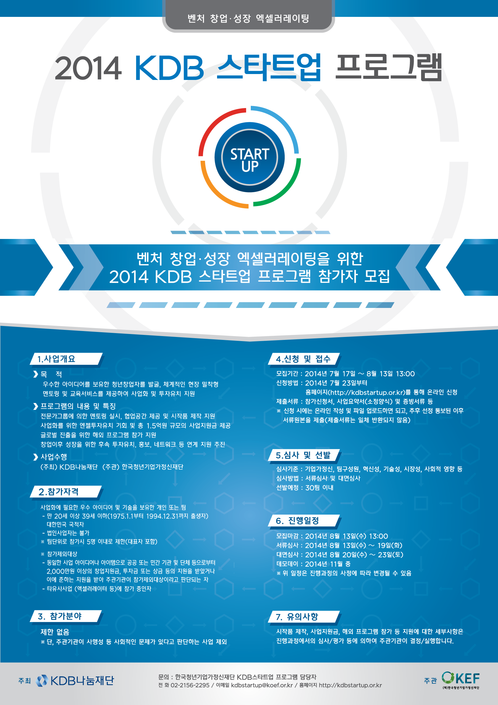 2. 2014 KDB 스타트업 프로그램 포스터